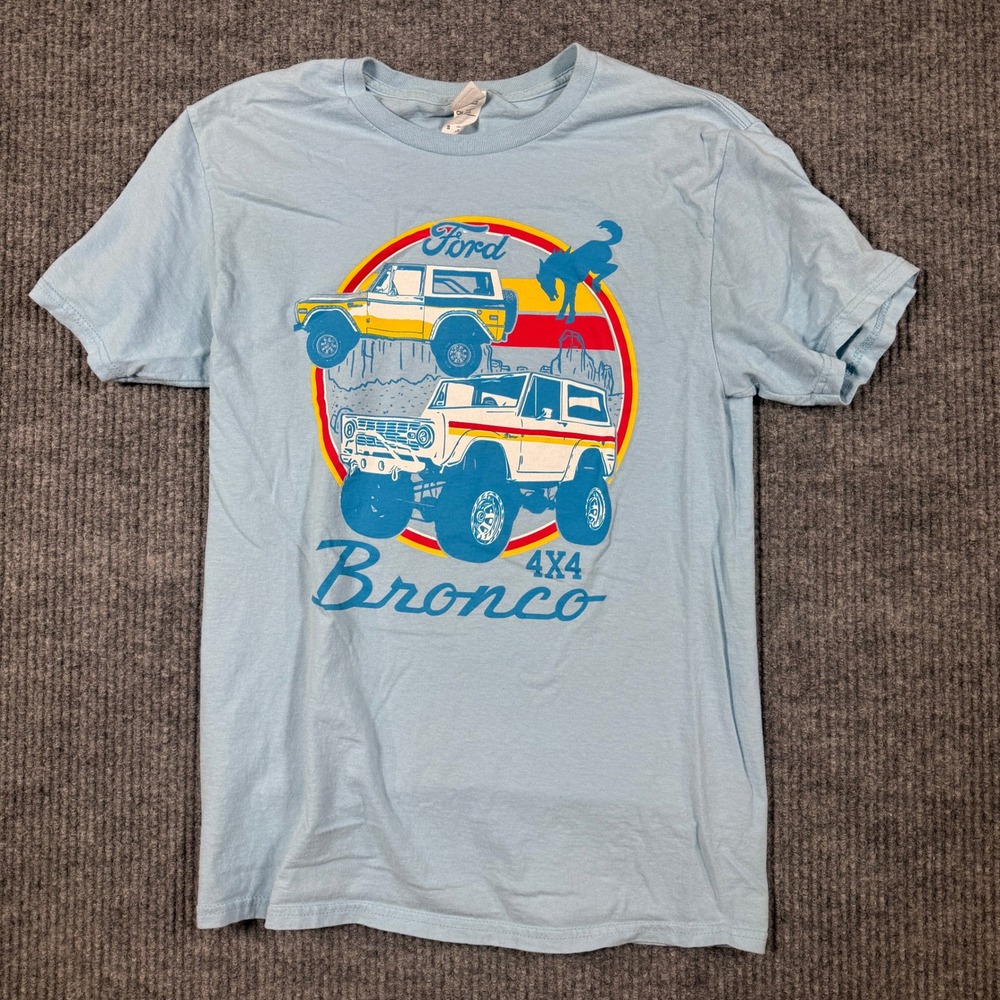 Ford Bronco 4x4 Graphic T-Shirt Light Blue Small 2897
